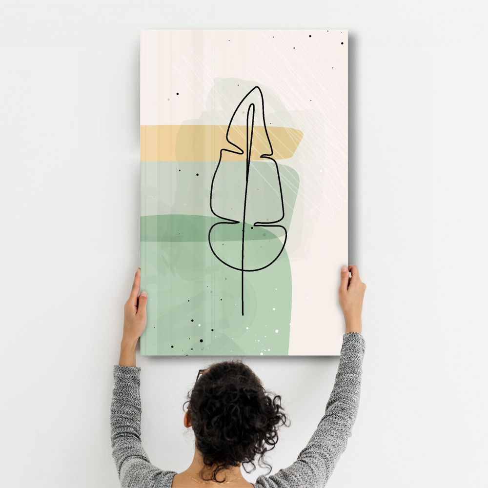 Other wall decoration - Abstract Shapes and Leaves V3 | Glass Wall Art - ARTDESIGNA