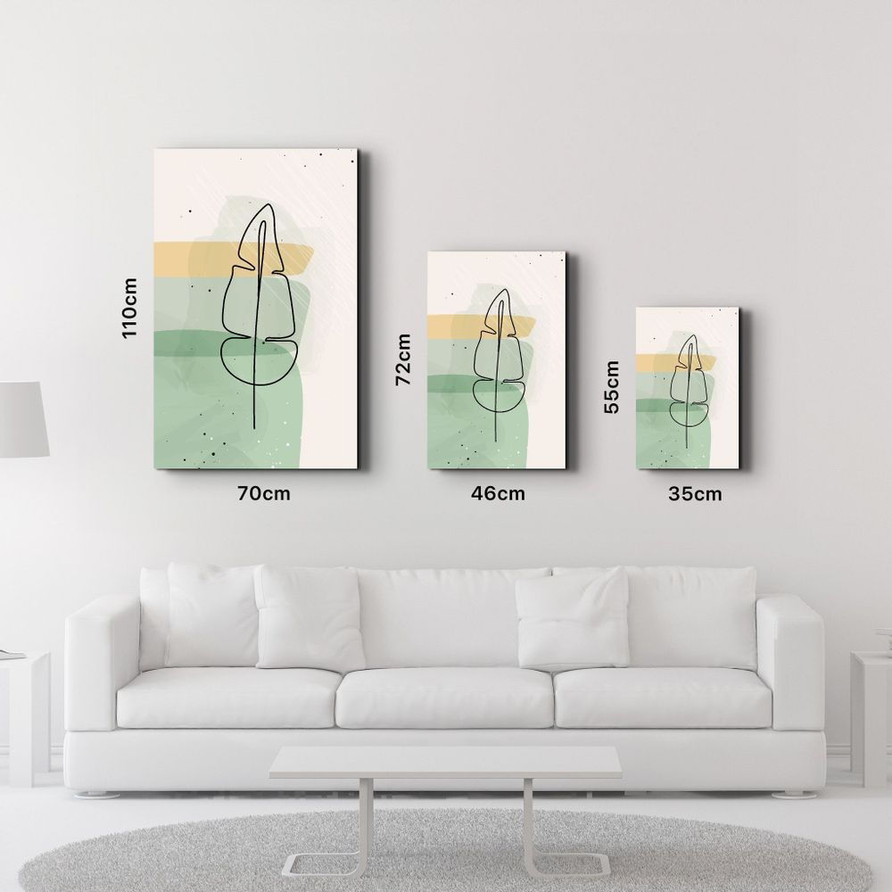 Other wall decoration - Abstract Shapes and Leaves V3 | Glass Wall Art - ARTDESIGNA