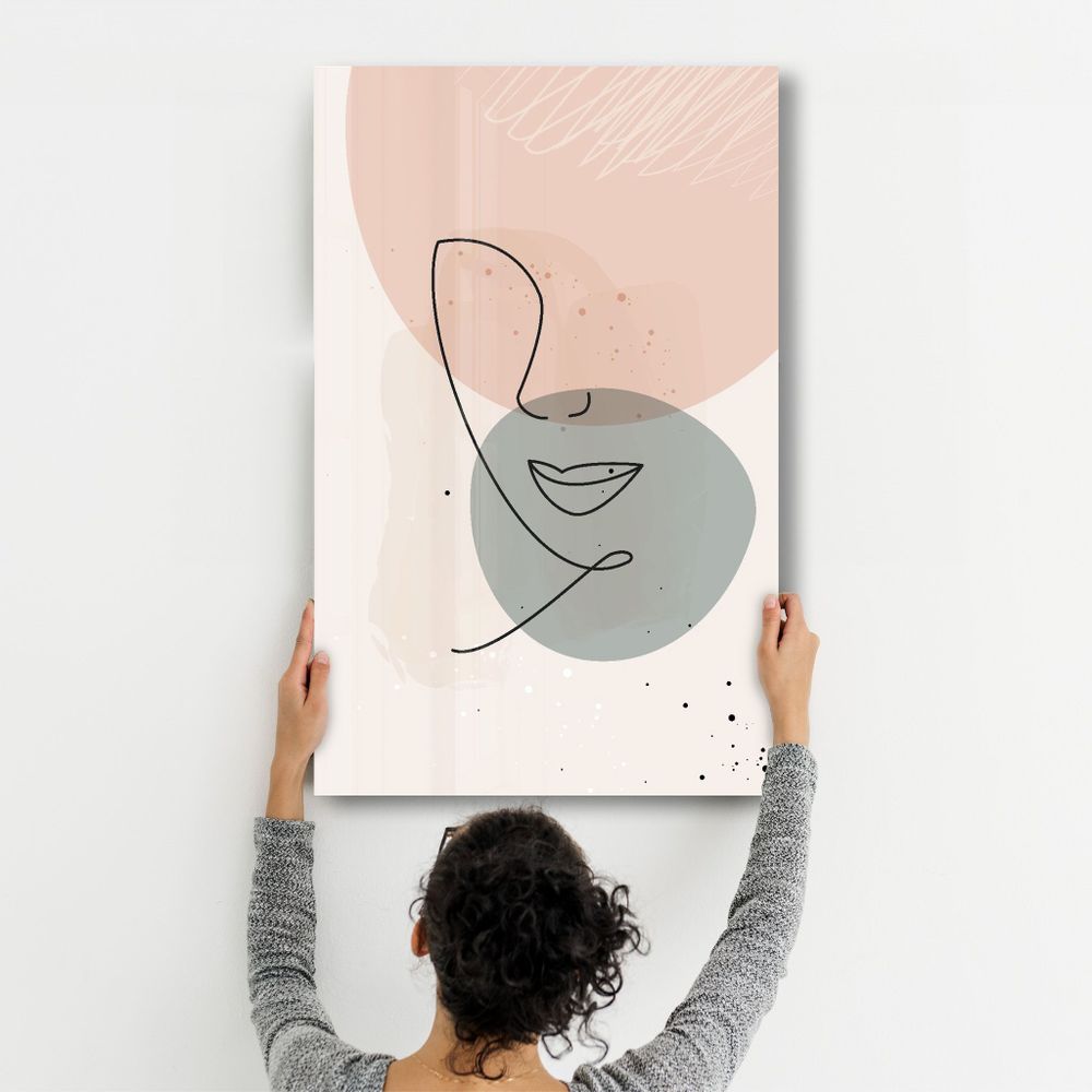 Autres décorations murales - Abstract Shapes and Face V1 | Glass Wall Art - ARTDESIGNA