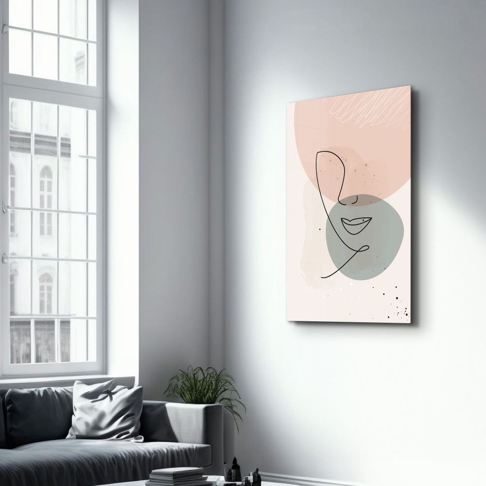 Autres décorations murales - Abstract Shapes and Face V1 | Glass Wall Art - ARTDESIGNA