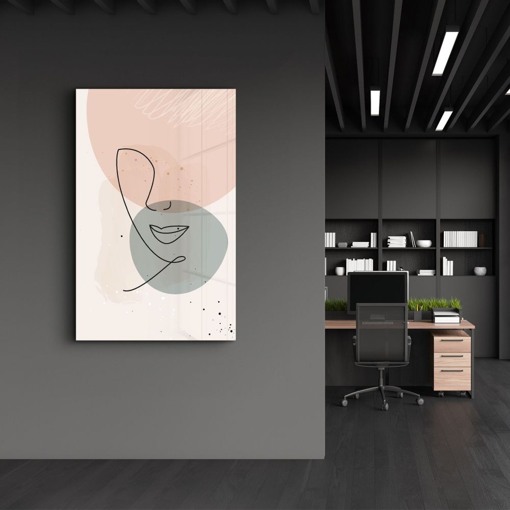 Autres décorations murales - Abstract Shapes and Face V1 | Glass Wall Art - ARTDESIGNA