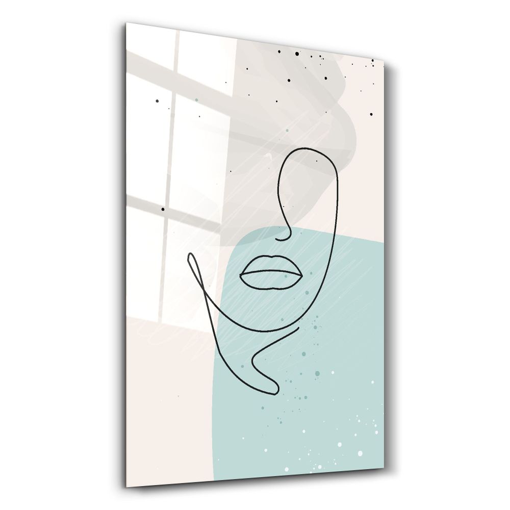 Autres décorations murales - Abstract Shapes and Face V2 | Glass Wall Art - ARTDESIGNA