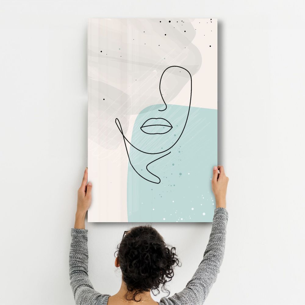 Autres décorations murales - Abstract Shapes and Face V2 | Glass Wall Art - ARTDESIGNA