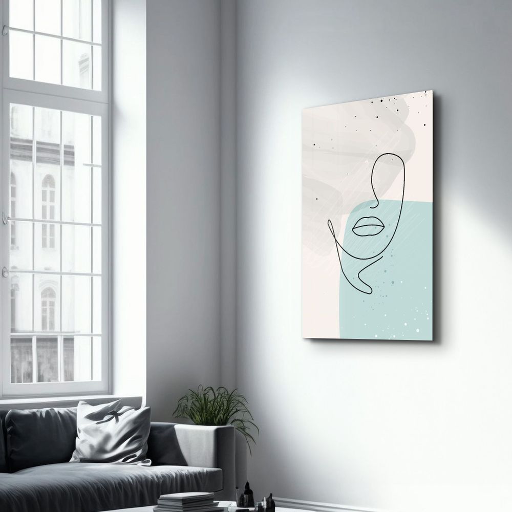Autres décorations murales - Abstract Shapes and Face V2 | Glass Wall Art - ARTDESIGNA