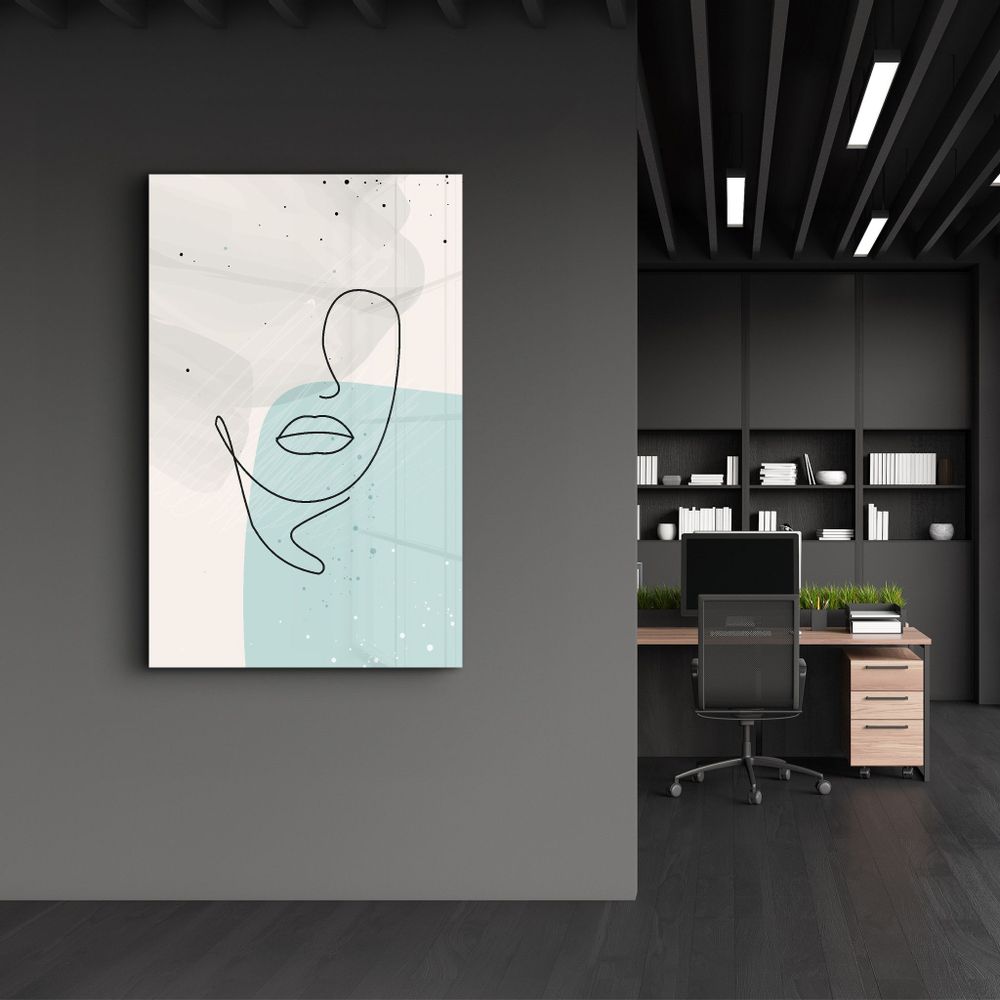 Autres décorations murales - Abstract Shapes and Face V2 | Glass Wall Art - ARTDESIGNA