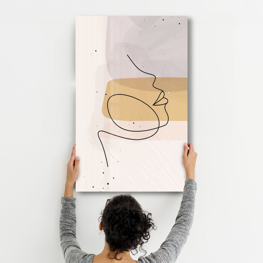 Autres décorations murales - Abstract Shapes and Face V3 | Glass Wall Art - ARTDESIGNA