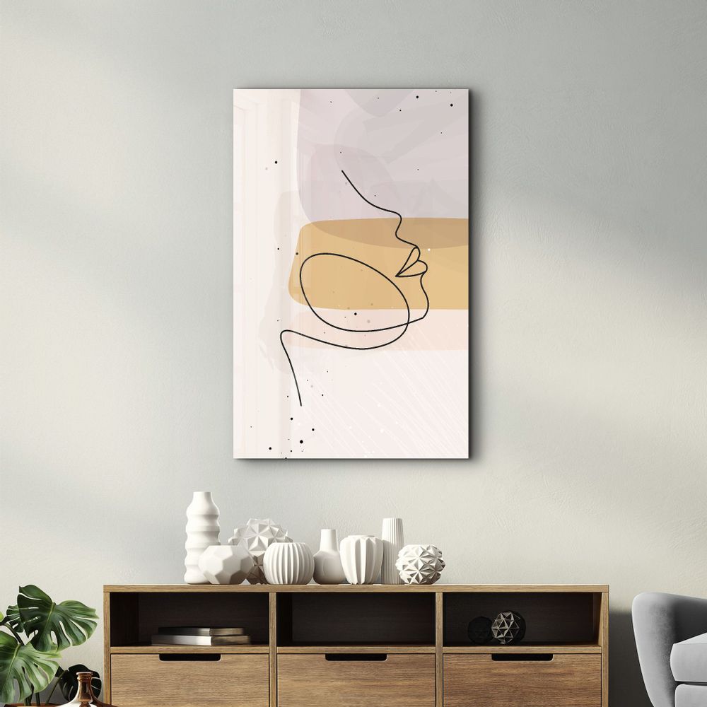 Autres décorations murales - Abstract Shapes and Face V3 | Glass Wall Art - ARTDESIGNA