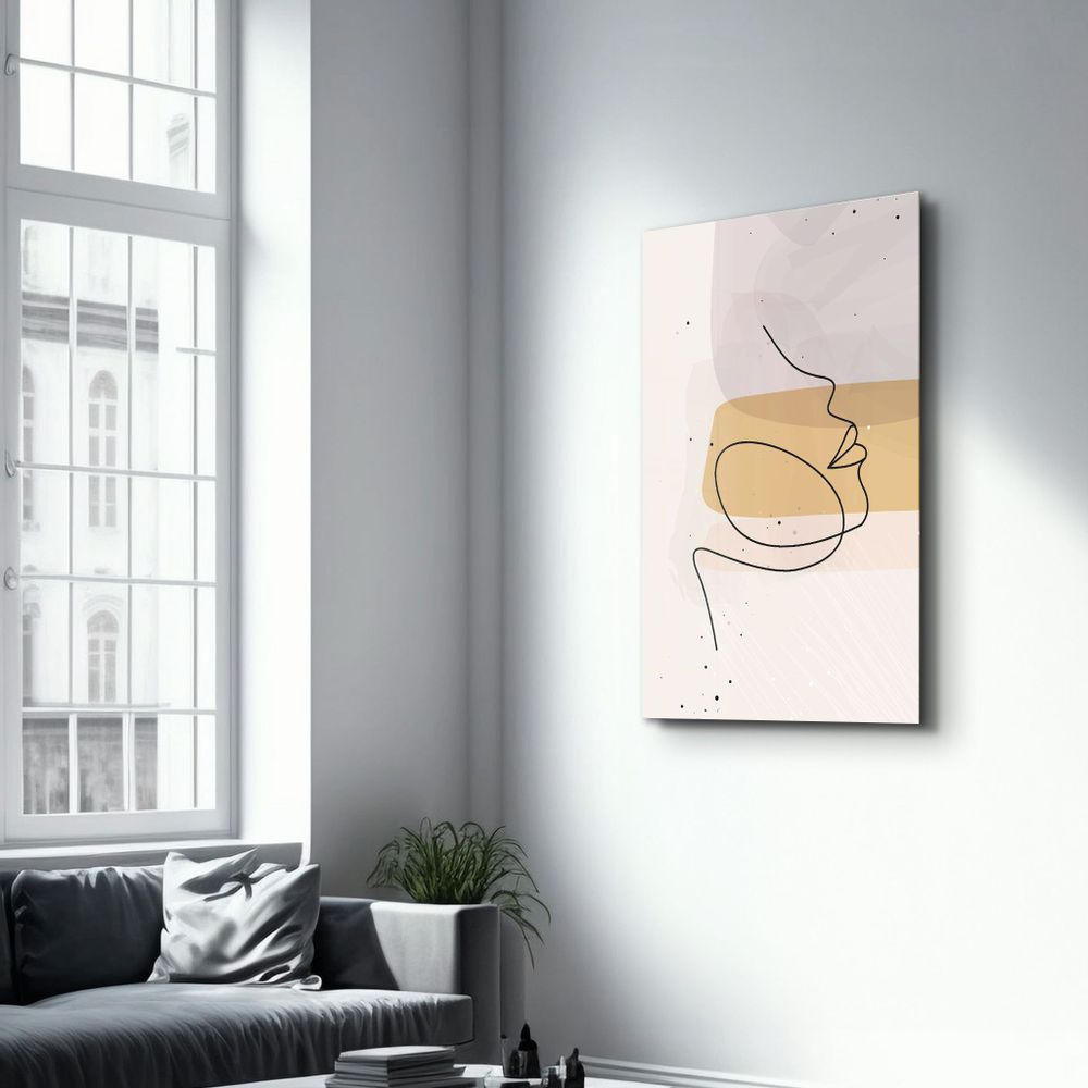Autres décorations murales - Abstract Shapes and Face V3 | Glass Wall Art - ARTDESIGNA