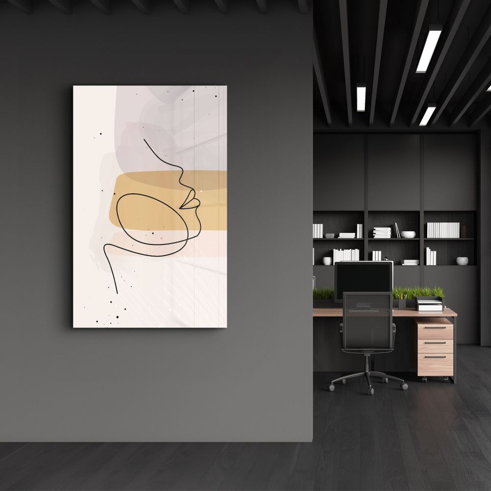 Autres décorations murales - Abstract Shapes and Face V3 | Glass Wall Art - ARTDESIGNA