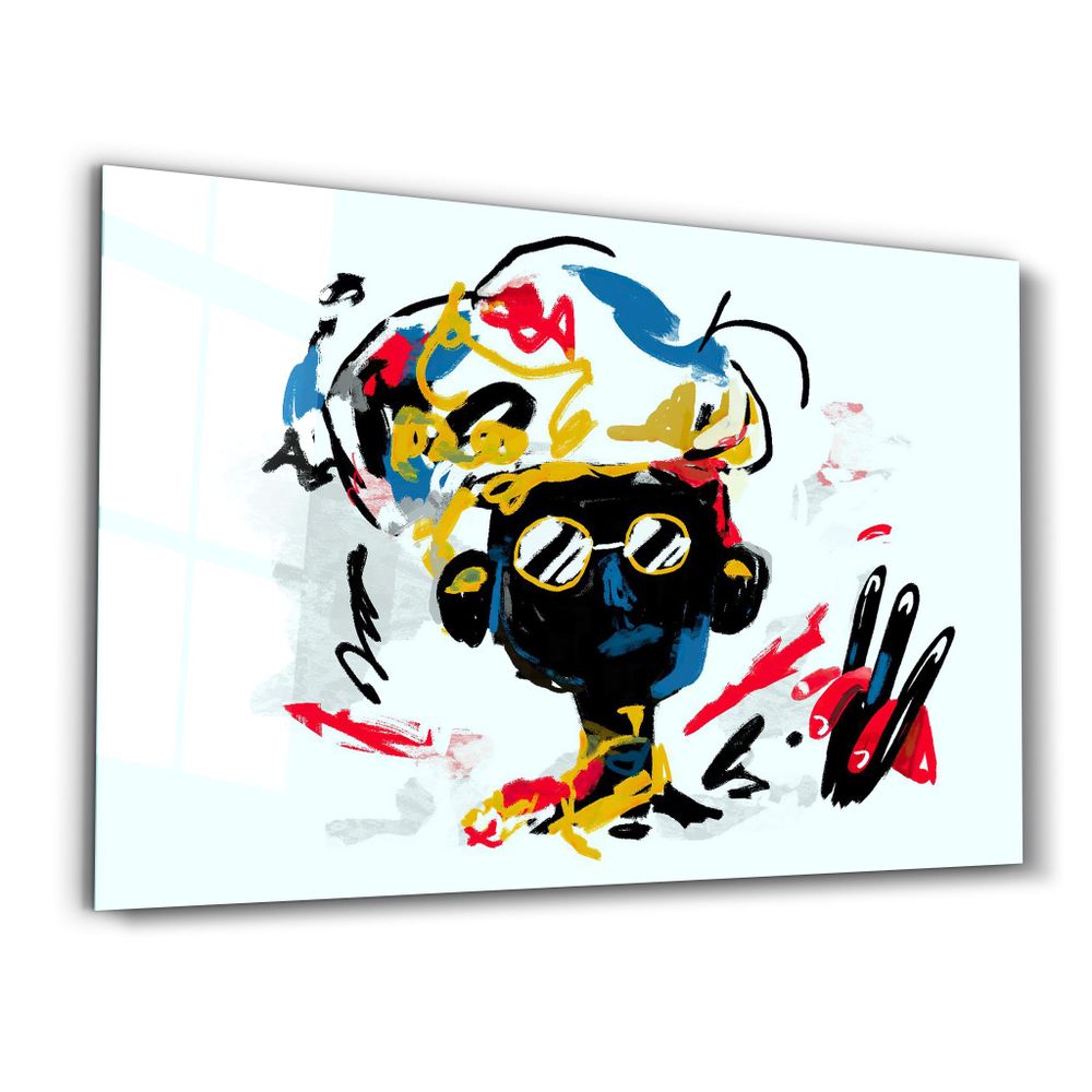 Autres décorations murales - Abstract Colorful Kid | Glass Wall Art - ARTDESIGNA