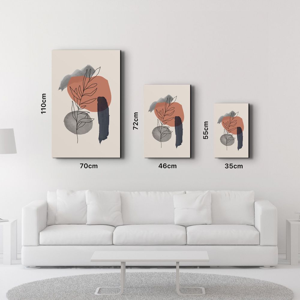 Other wall decoration - Abstract Shapes and Leaves V6 | Glass Wall Art - ARTDESIGNA