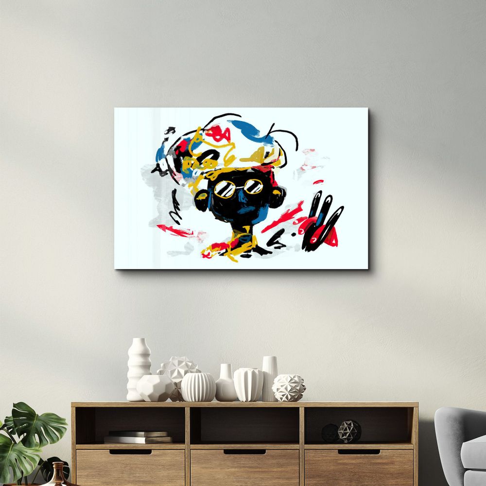 Autres décorations murales - Abstract Colorful Kid | Glass Wall Art - ARTDESIGNA