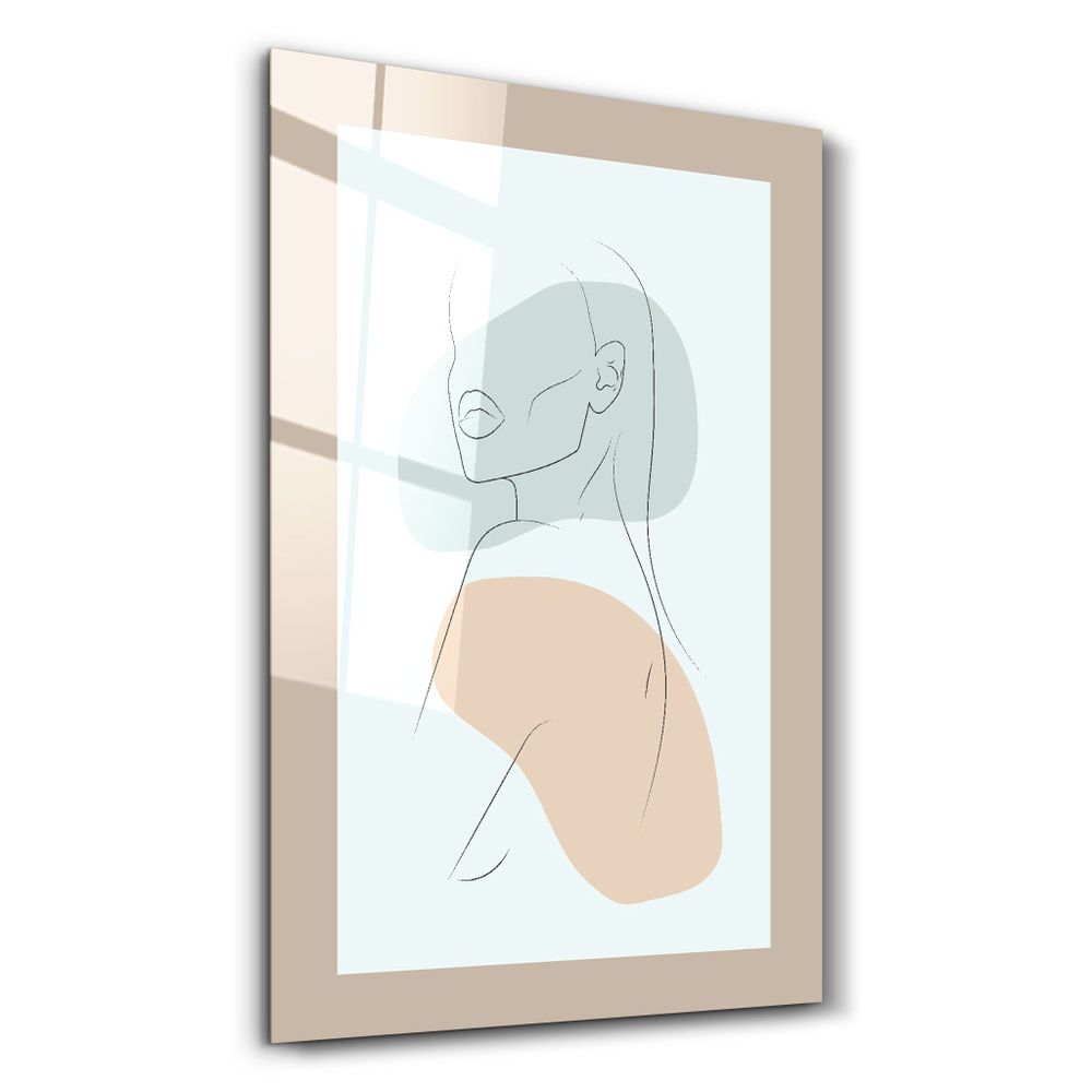Other wall decoration - Shapes and Woman Portrait V1 | Glass Wall Art - ARTDESIGNA