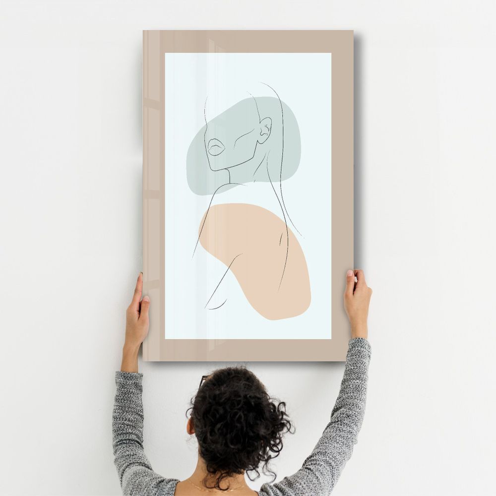 Other wall decoration - Shapes and Woman Portrait V1 | Glass Wall Art - ARTDESIGNA