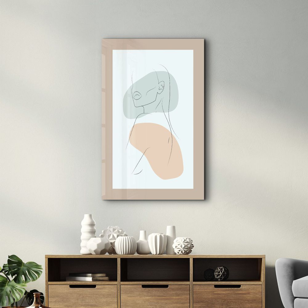 Other wall decoration - Shapes and Woman Portrait V1 | Glass Wall Art - ARTDESIGNA