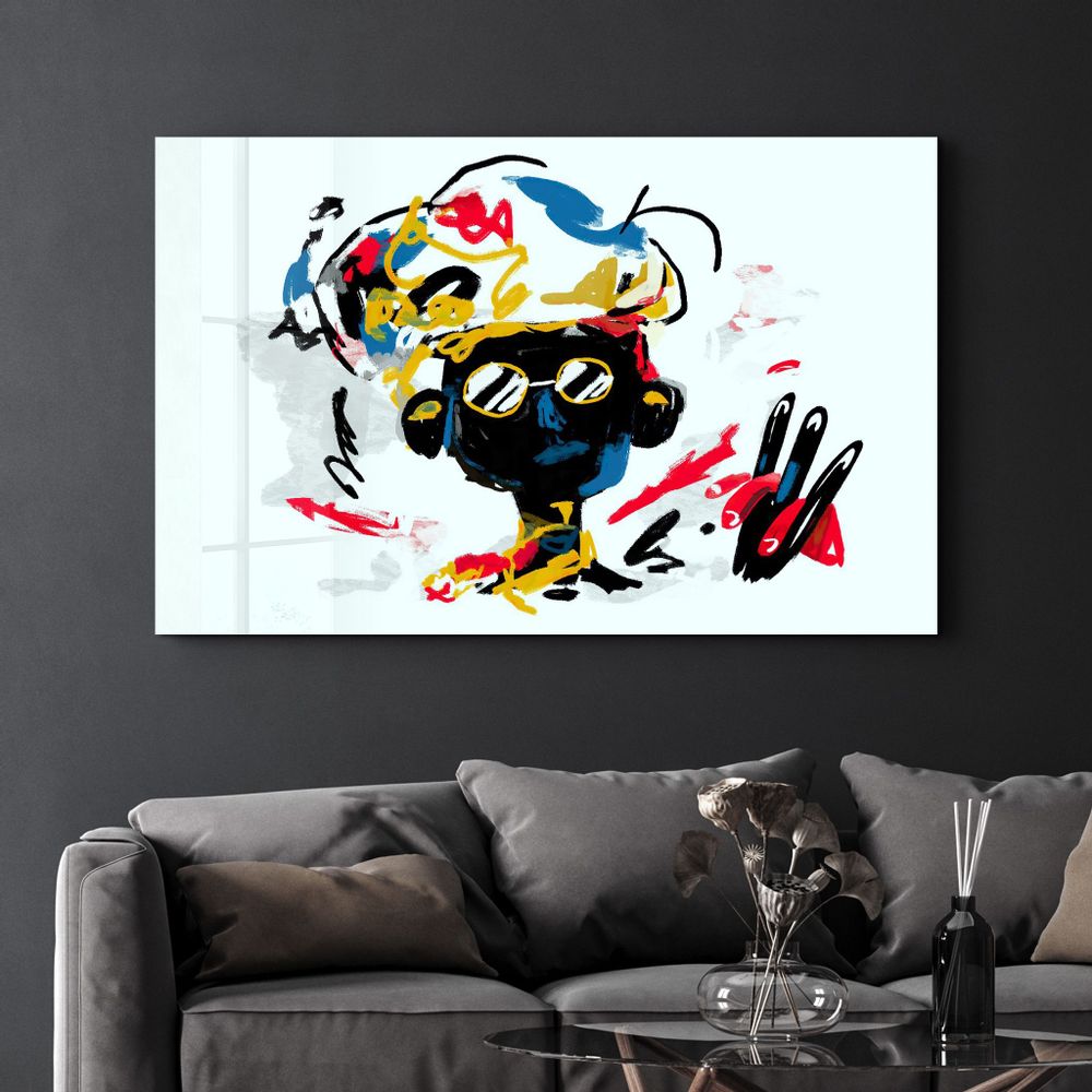 Autres décorations murales - Abstract Colorful Kid | Glass Wall Art - ARTDESIGNA