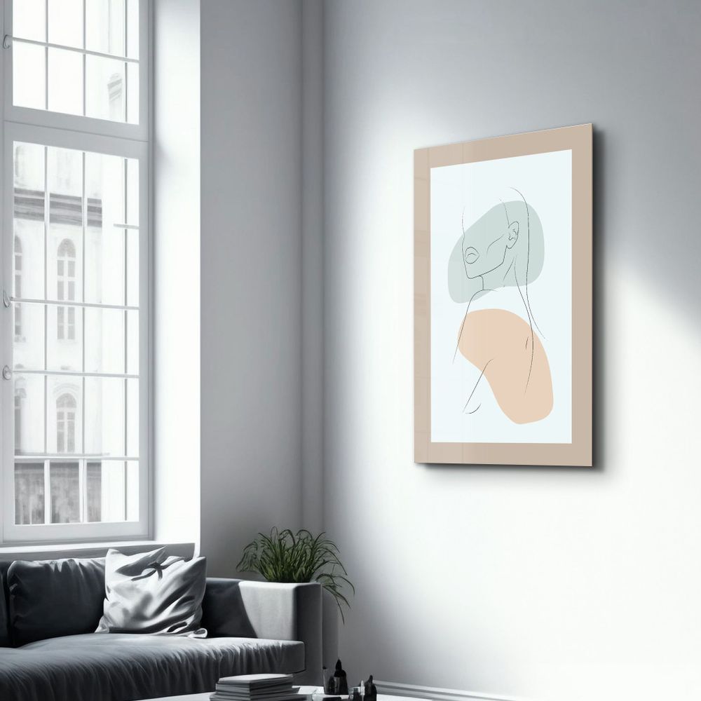 Other wall decoration - Shapes and Woman Portrait V1 | Glass Wall Art - ARTDESIGNA