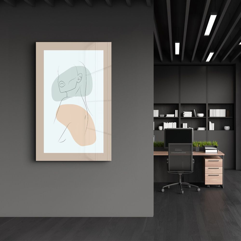 Other wall decoration - Shapes and Woman Portrait V1 | Glass Wall Art - ARTDESIGNA