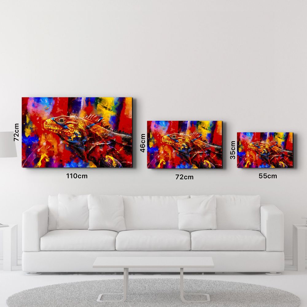 Other wall decoration - Abstract Colorful Iguana | Glass Wall Art - ARTDESIGNA