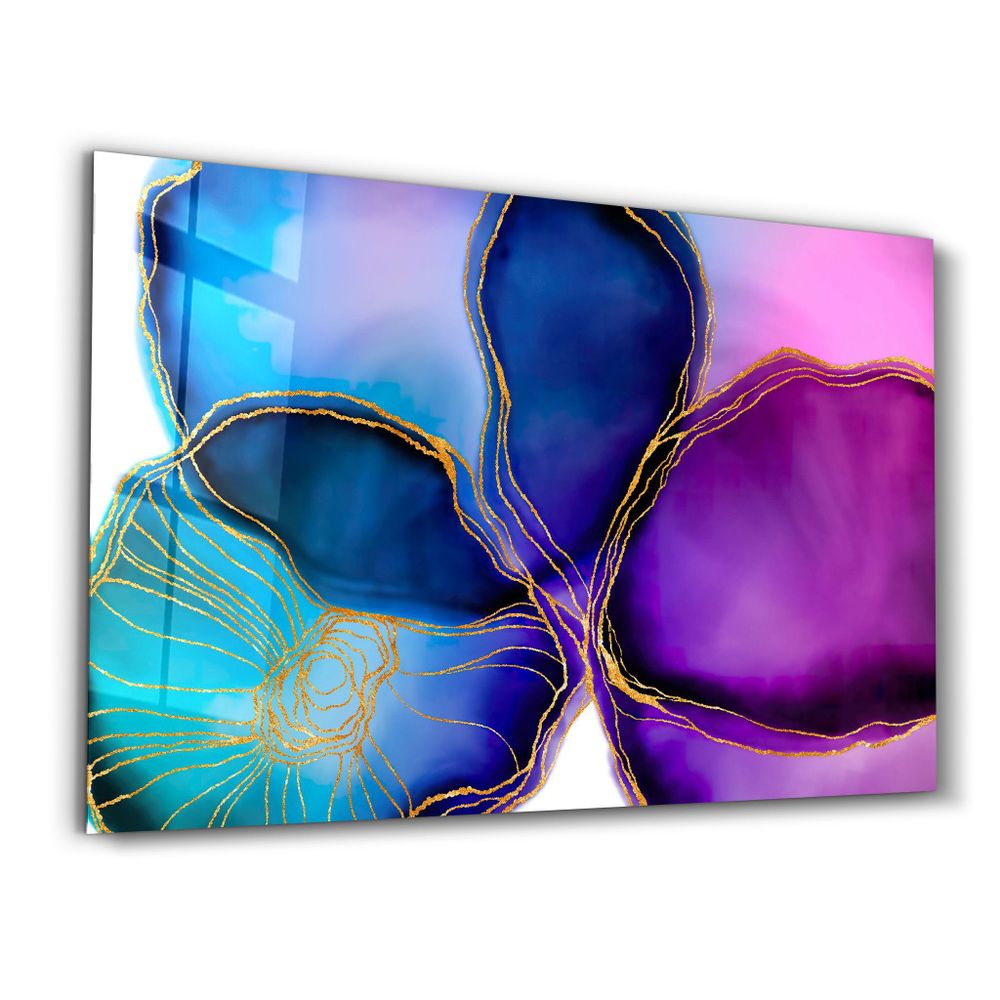 Autres décorations murales - Shapes and Golden Lines | Glass Wall Art - ARTDESIGNA
