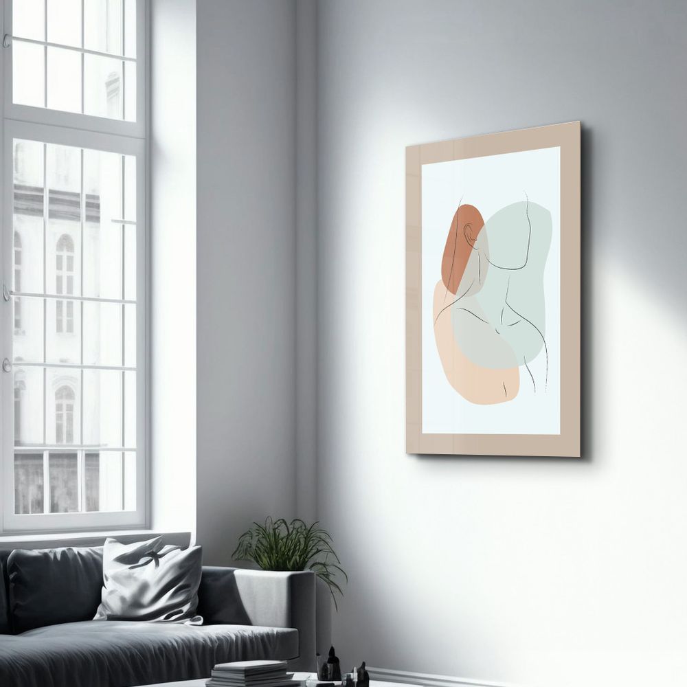 Other wall decoration - Shapes and Woman Portrait V3 | Glass Wall Art - ARTDESIGNA