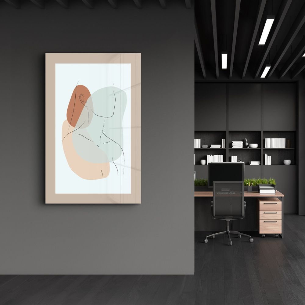 Other wall decoration - Shapes and Woman Portrait V3 | Glass Wall Art - ARTDESIGNA