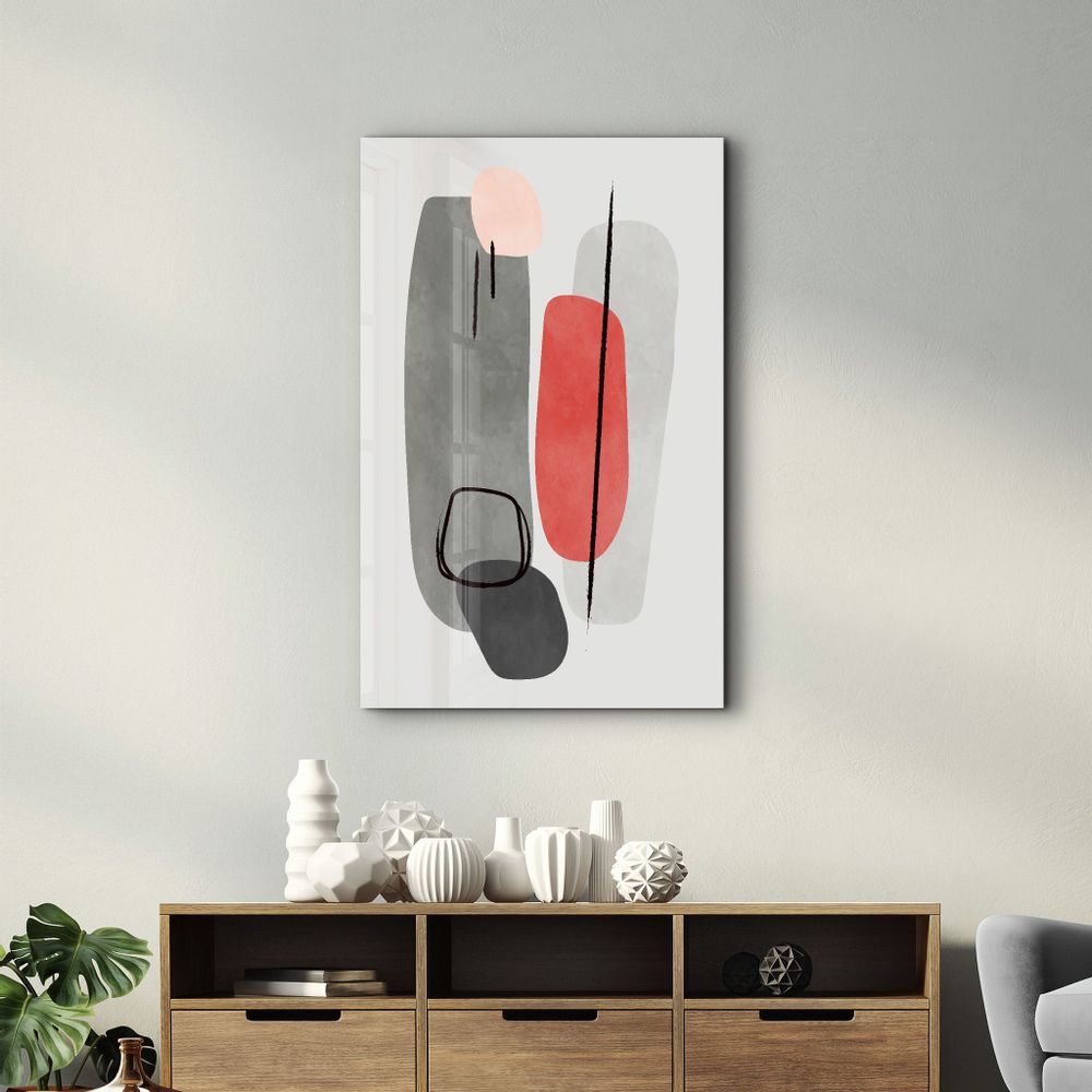 Autres décorations murales - Abstract Shapes V4 | Glass Wall Art - ARTDESIGNA