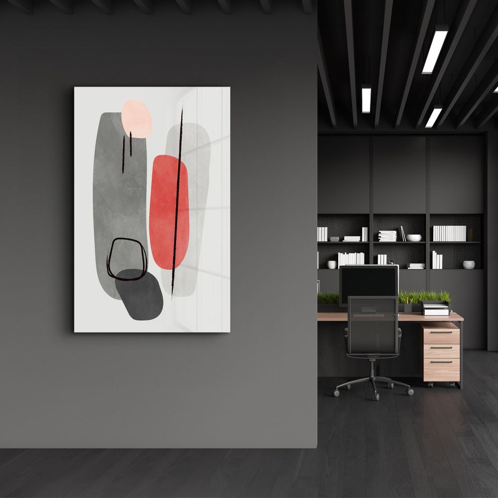 Autres décorations murales - Abstract Shapes V4 | Glass Wall Art - ARTDESIGNA