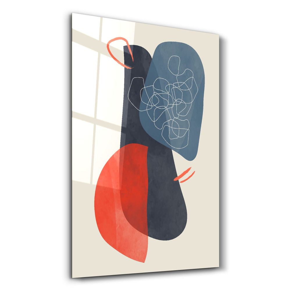 Autres décorations murales - Abstract Shapes V5 | Glass Wall Art - ARTDESIGNA