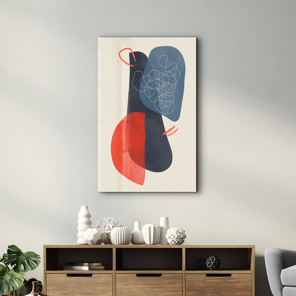 Autres décorations murales - Abstract Shapes V5 | Glass Wall Art - ARTDESIGNA