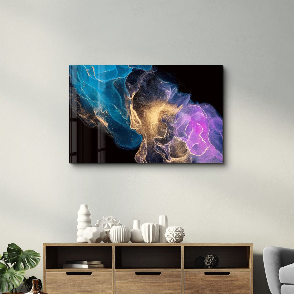 Autres décorations murales - Abstract Colorful Clouds | Glass Wall Art - ARTDESIGNA
