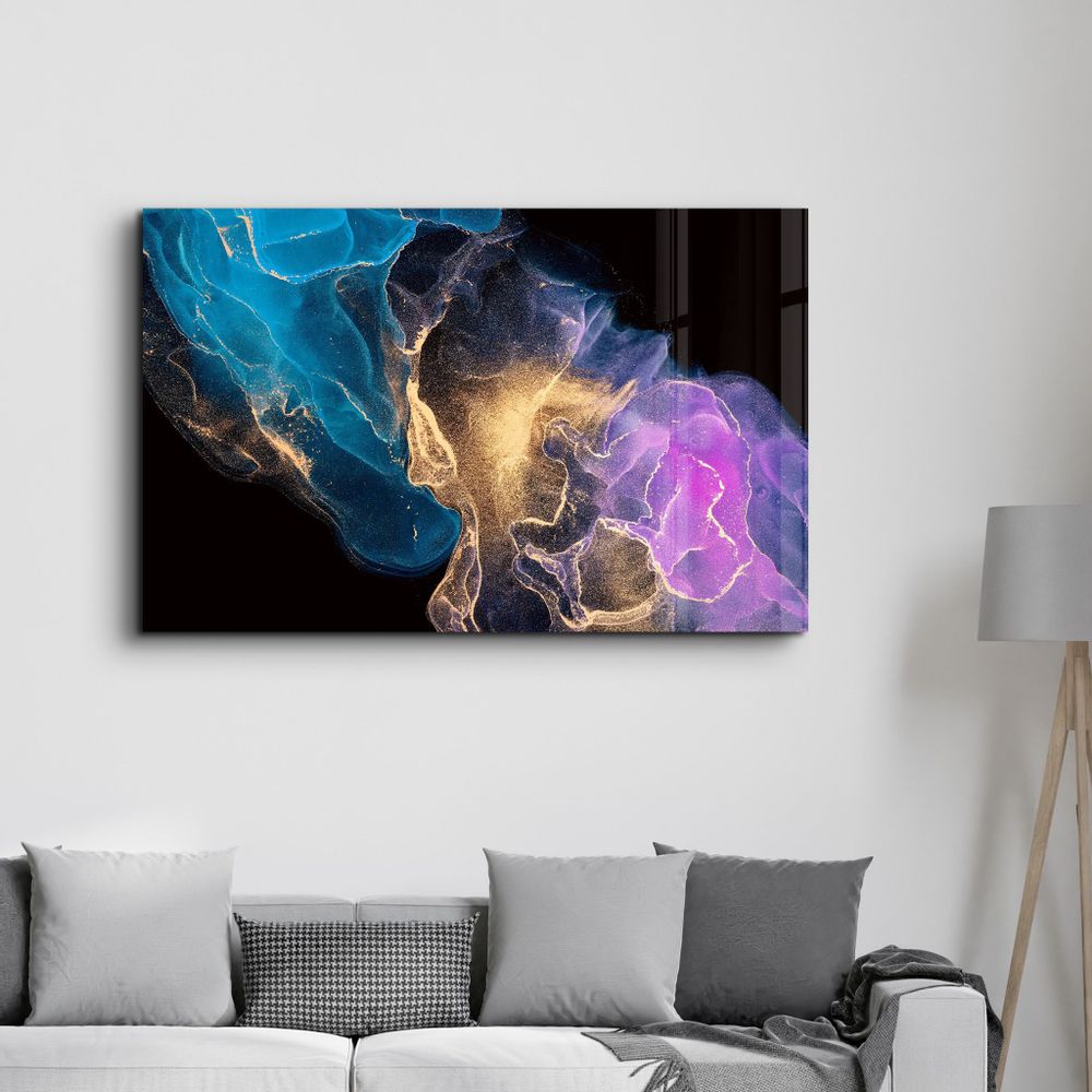 Autres décorations murales - Abstract Colorful Clouds | Glass Wall Art - ARTDESIGNA