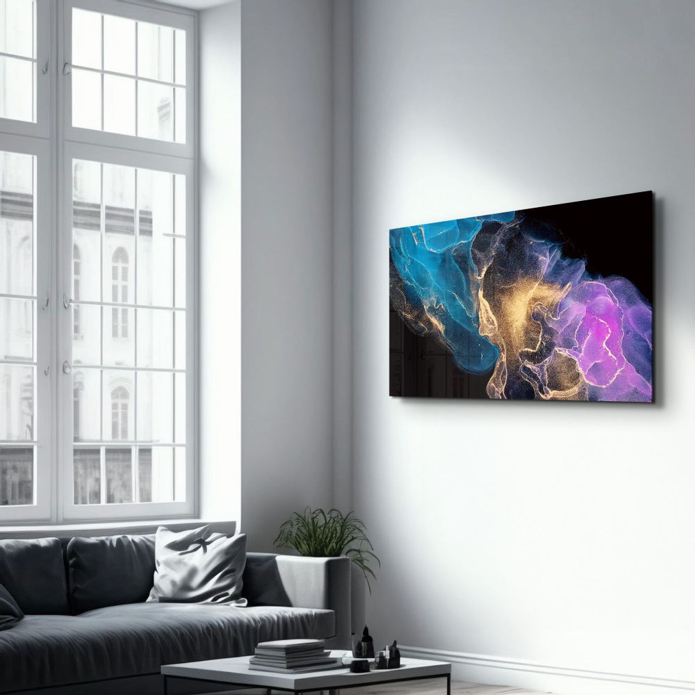 Autres décorations murales - Abstract Colorful Clouds | Glass Wall Art - ARTDESIGNA