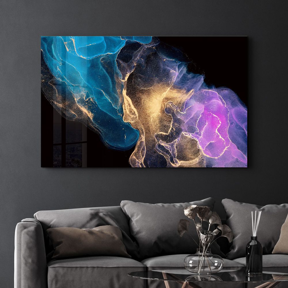 Autres décorations murales - Abstract Colorful Clouds | Glass Wall Art - ARTDESIGNA
