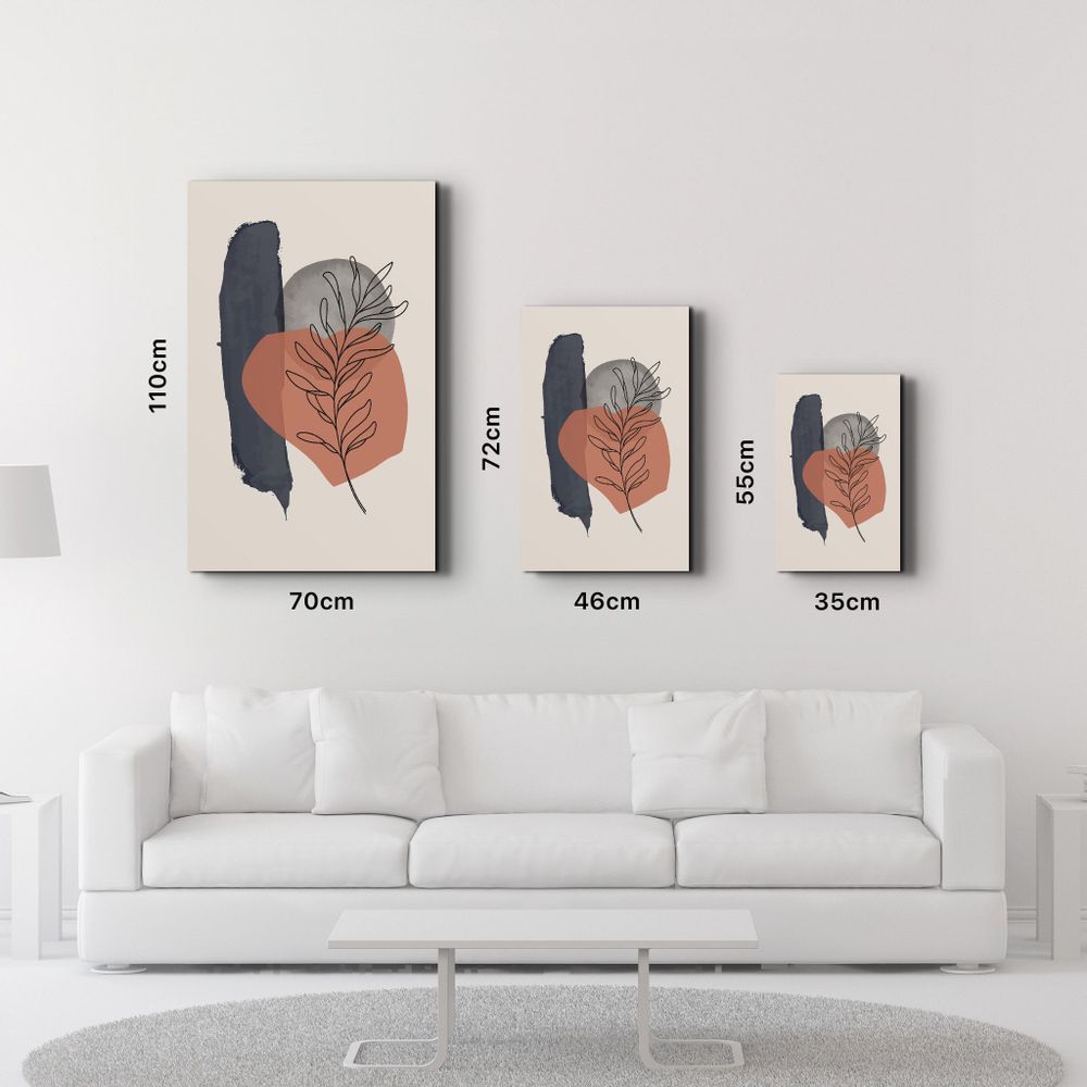 Autres décorations murales - Abstract Shapes and Leaves V4 | Glass Wall Art - ARTDESIGNA