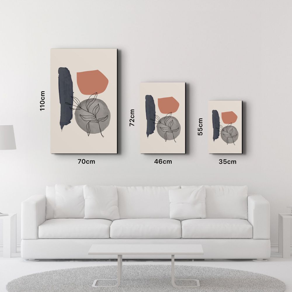 Autres décorations murales - Abstract Shapes and Leaves V5 | Glass Wall Art - ARTDESIGNA