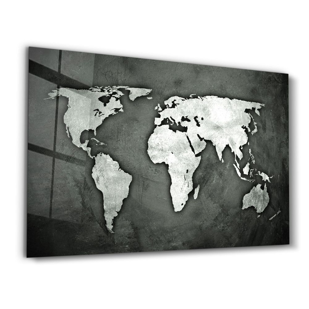 Autres décorations murales - World Map 3 | Glass Wall Art - ARTDESIGNA