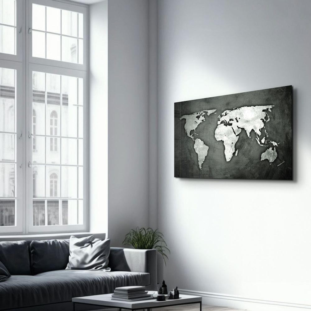 Autres décorations murales - World Map 3 | Glass Wall Art - ARTDESIGNA
