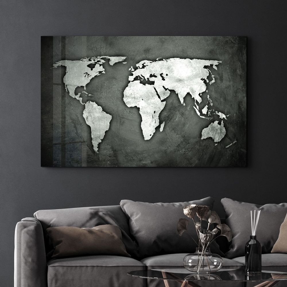 Autres décorations murales - World Map 3 | Glass Wall Art - ARTDESIGNA