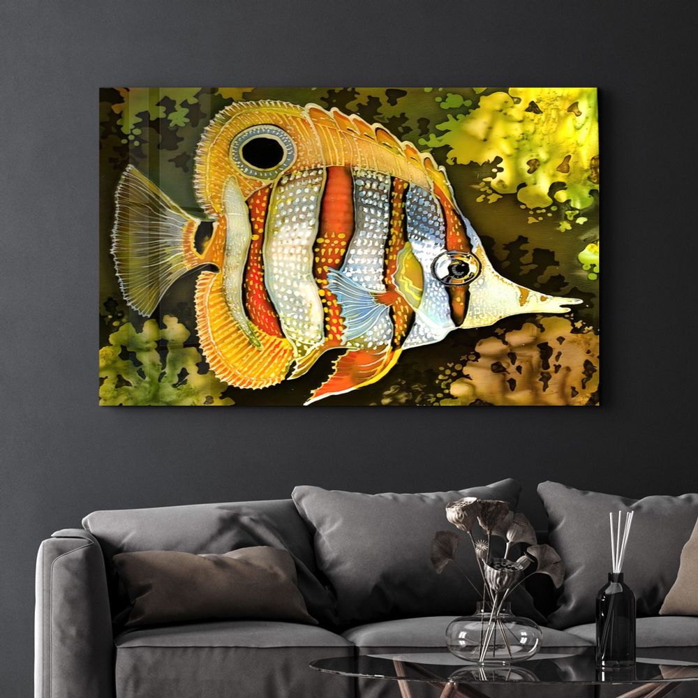 Other wall decoration - Batik Fish | Glass Wall Art - ARTDESIGNA