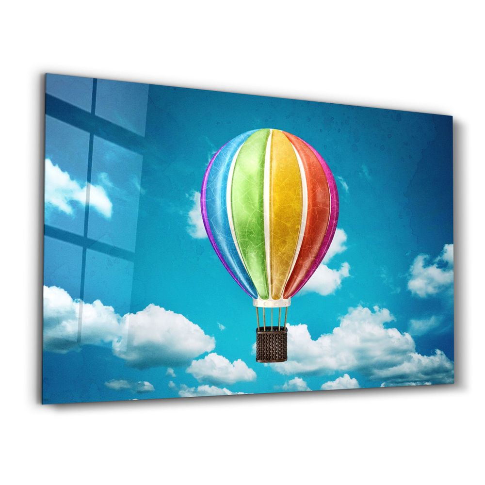 Other wall decoration - Rainbow Air Balloon | Glass Wall Art - ARTDESIGNA