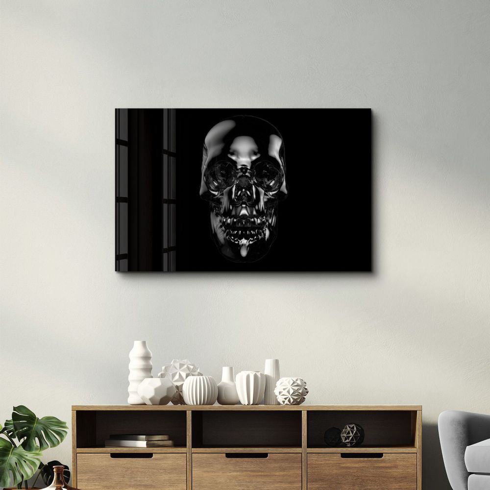 Autres décorations murales - The Black Skull | Glass Wall Art - ARTDESIGNA
