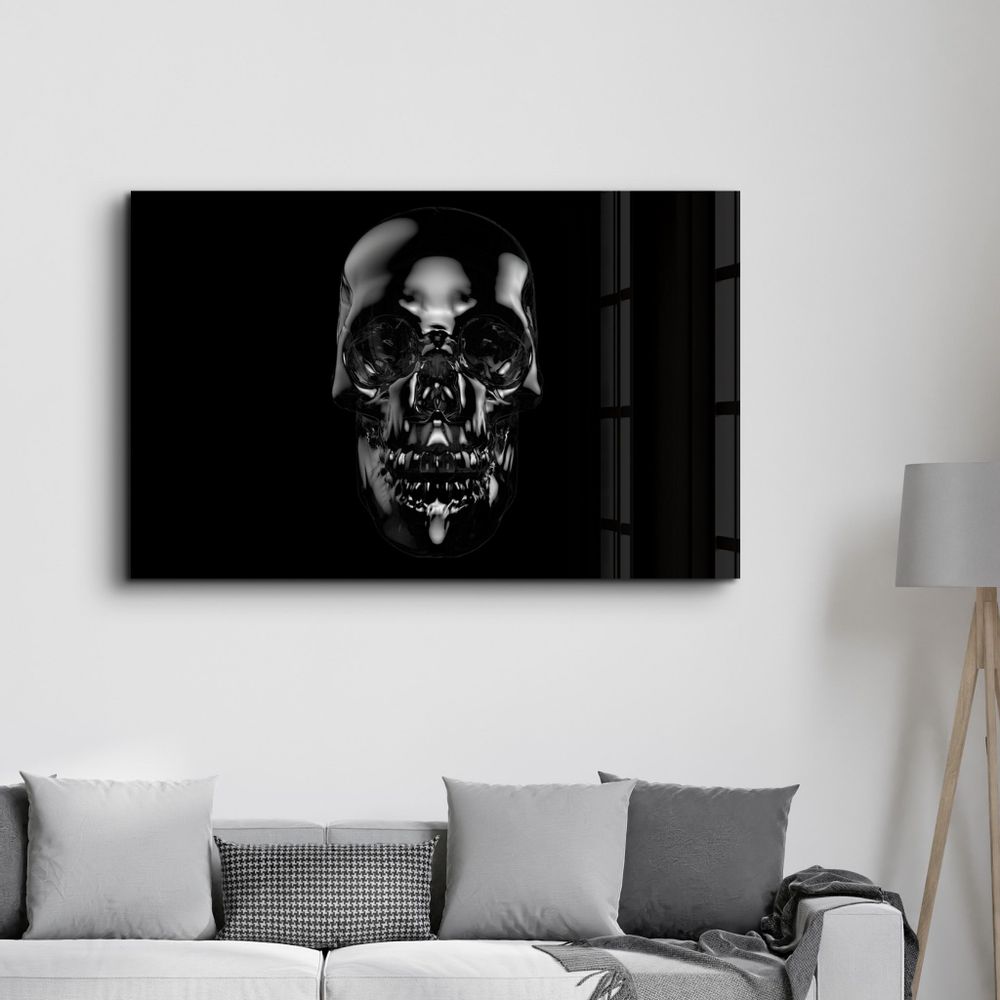 Autres décorations murales - The Black Skull | Glass Wall Art - ARTDESIGNA