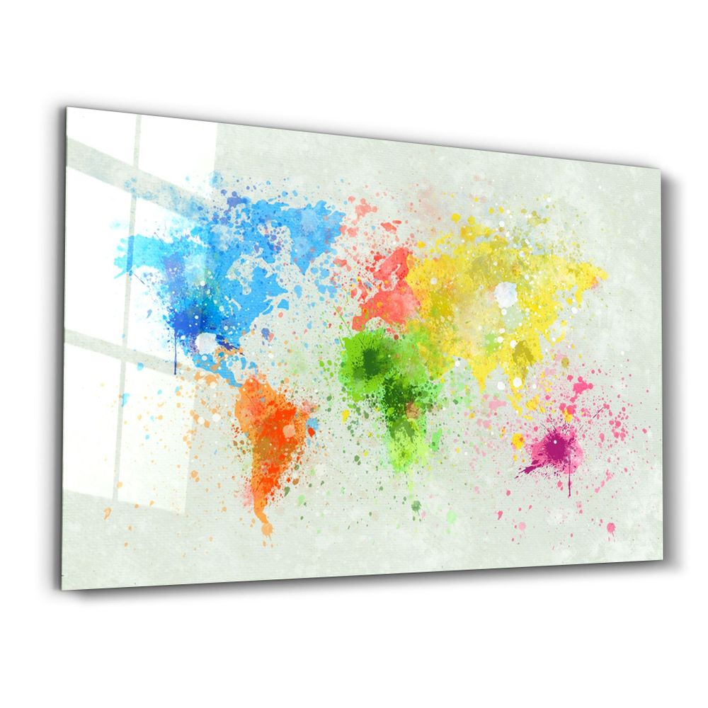 Other wall decoration - Rainbow World Map | Glass Wall Art - ARTDESIGNA