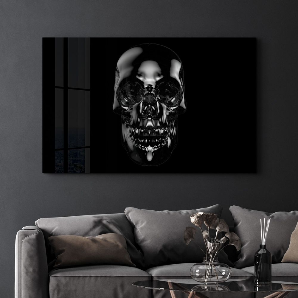 Autres décorations murales - The Black Skull | Glass Wall Art - ARTDESIGNA