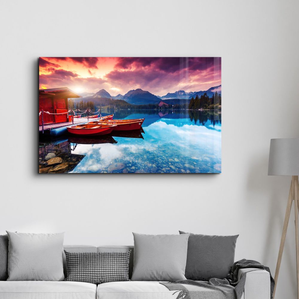 Other wall decoration - Calm Lake | Glass Wall Art - ARTDESIGNA