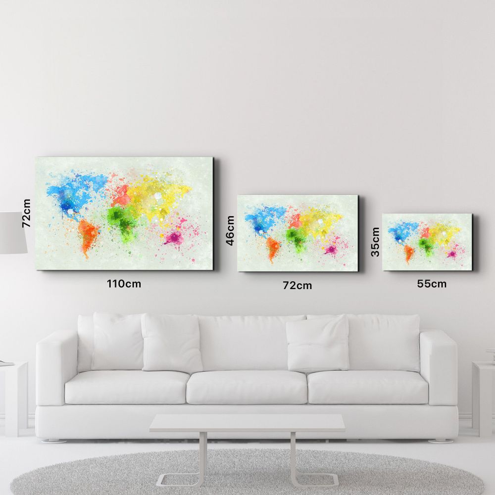 Other wall decoration - Rainbow World Map | Glass Wall Art - ARTDESIGNA