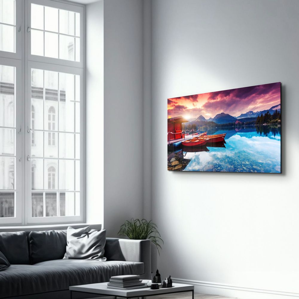 Other wall decoration - Calm Lake | Glass Wall Art - ARTDESIGNA