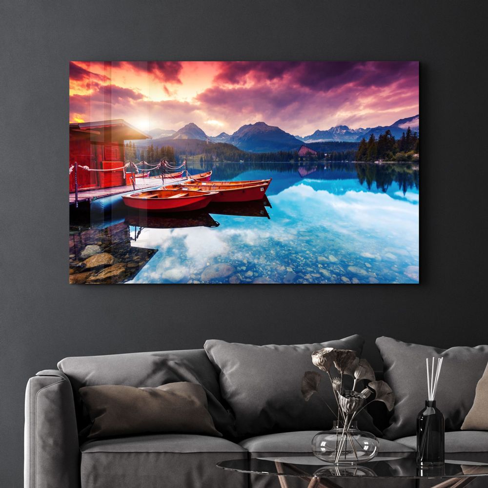 Other wall decoration - Calm Lake | Glass Wall Art - ARTDESIGNA
