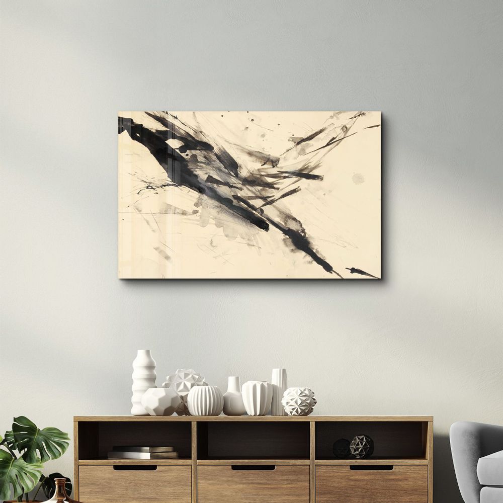 Autres décorations murales - Abstract Brush Strokes | Glass Wall Art - ARTDESIGNA